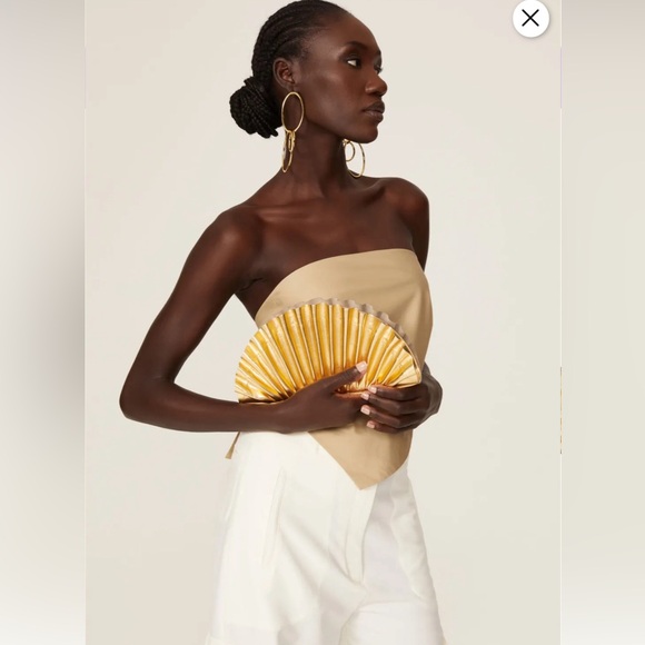 cult gaia Handbags - Cult Gaia Nala Metallic Fan Clutch